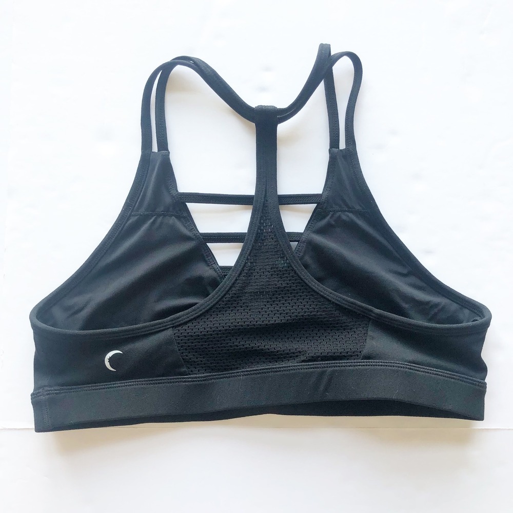 Zyia Active Sports Bra Womens XL Black Strappy Ladder Front Mesh Racerback - Picture 3 of 7